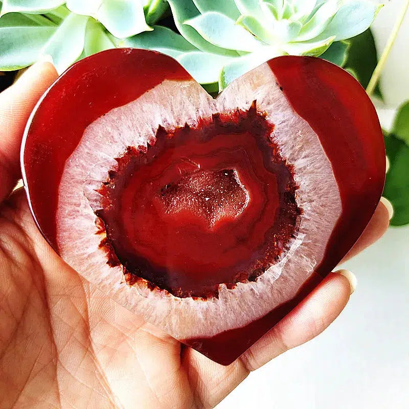 Carnelian Agate Slice Heart