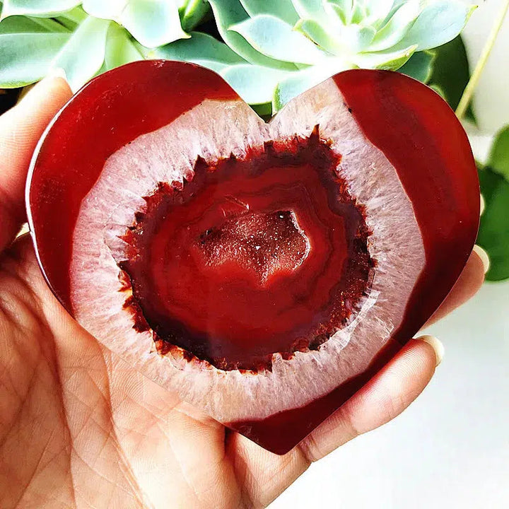 Carnelian Agate Slice Heart