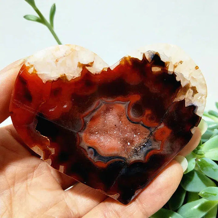 Carnelian Agate Slice Heart