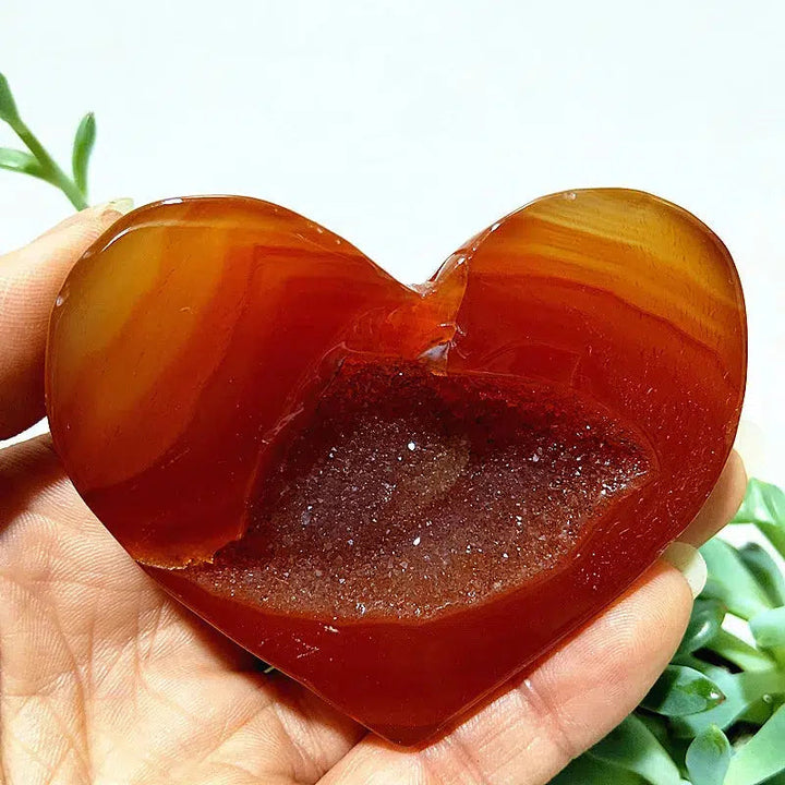 Carnelian Agate Slice Heart