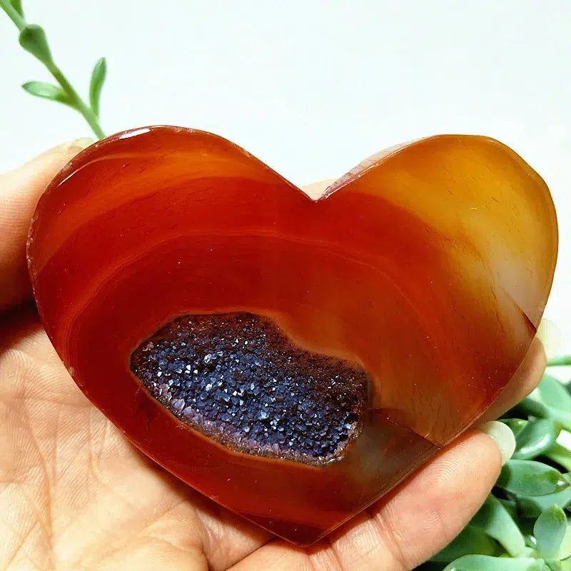 Carnelian Agate Slice Heart