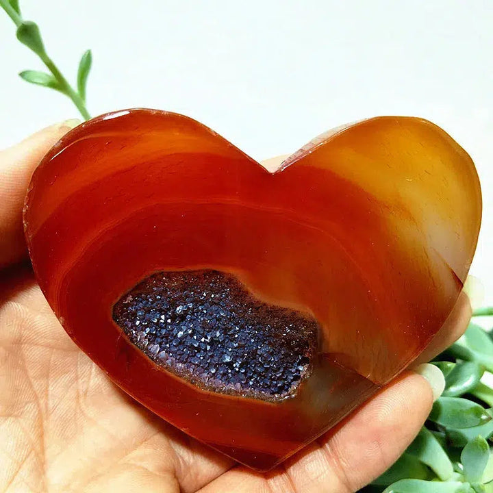 Carnelian Agate Slice Heart