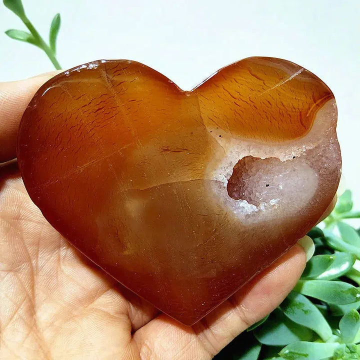 Carnelian Agate Slice Heart