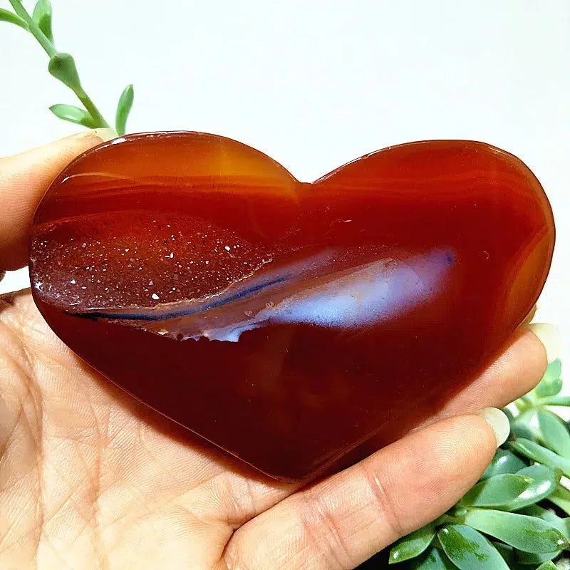 Carnelian Agate Slice Heart