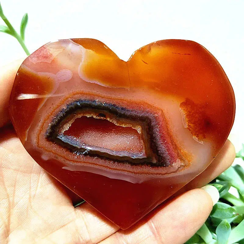 Carnelian Agate Slice Heart