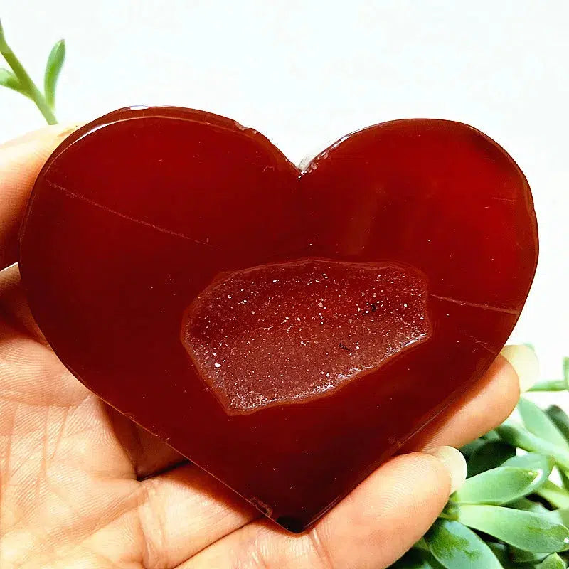 Carnelian Agate Slice Heart