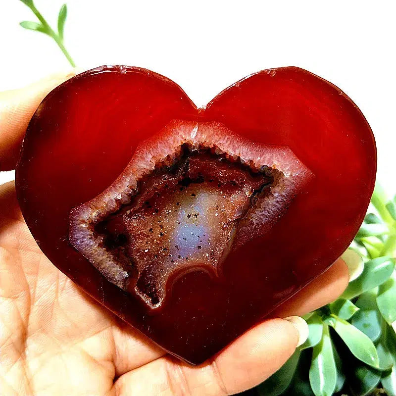 Carnelian Agate Slice Heart