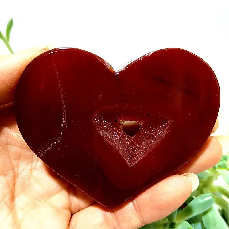 Carnelian Agate Slice Heart