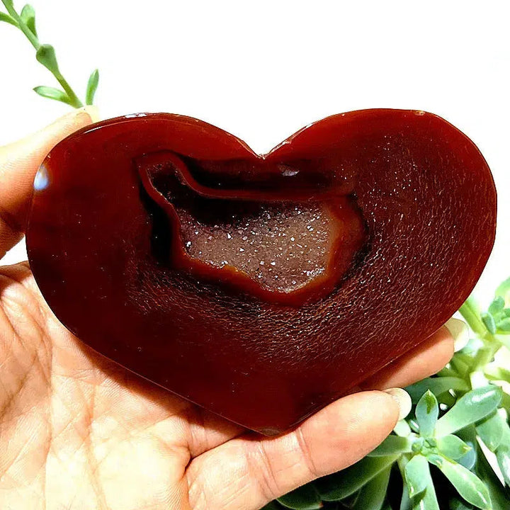 Carnelian Agate Slice Heart