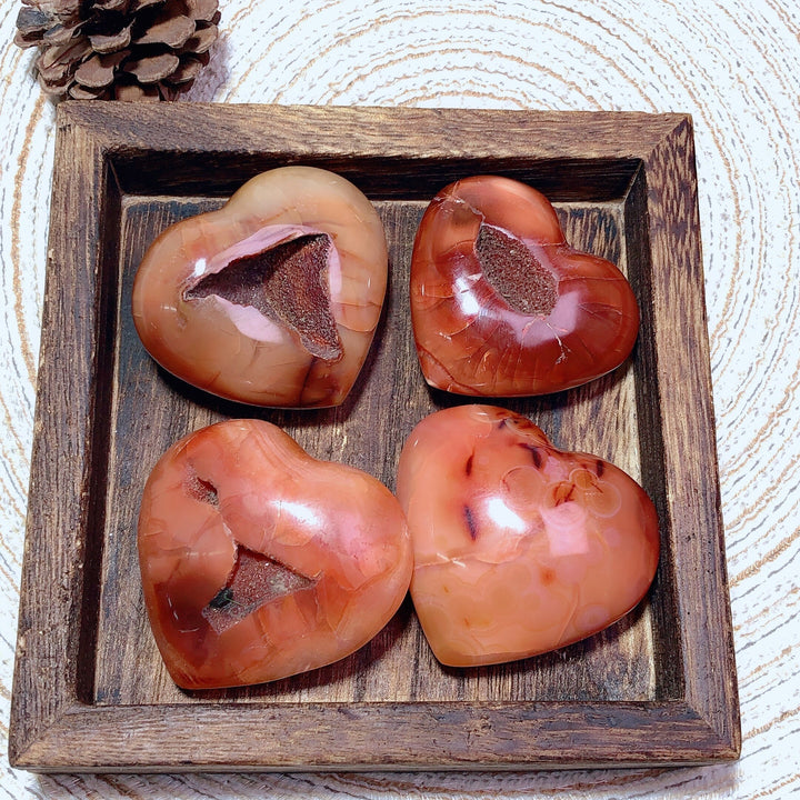 Carnelian Druzy Heart