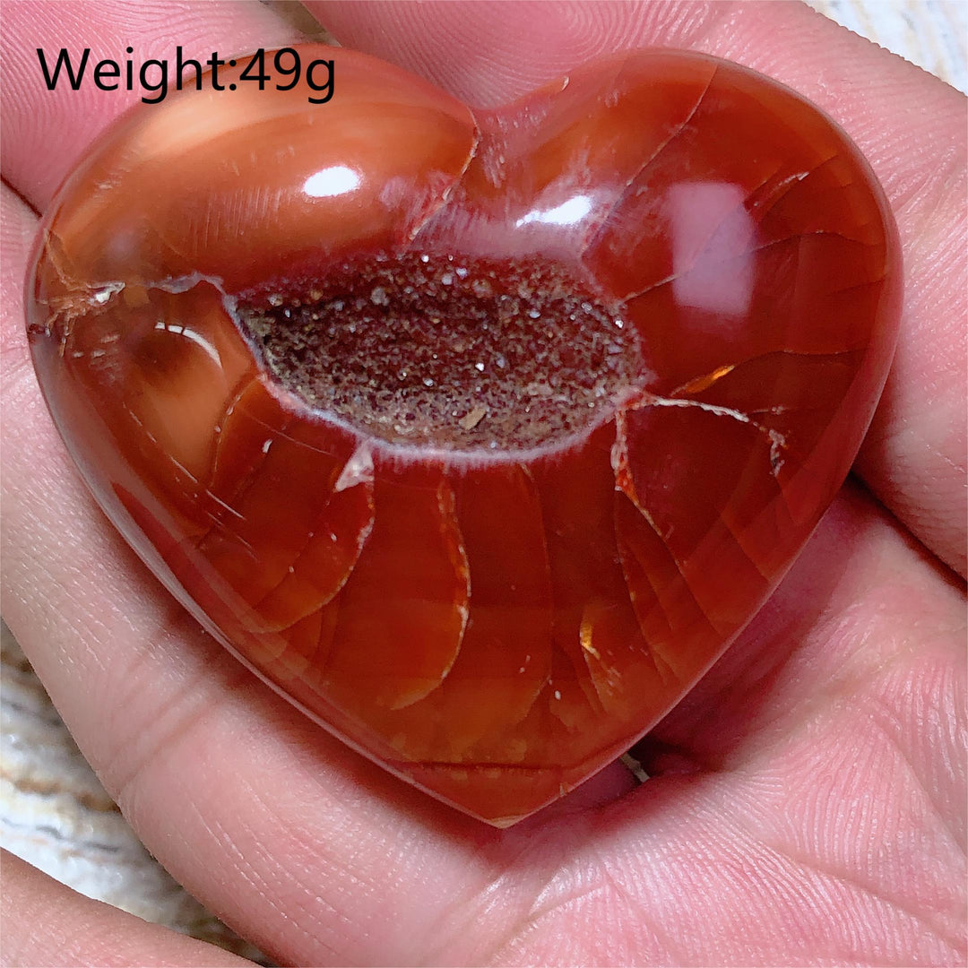 Carnelian Druzy Heart