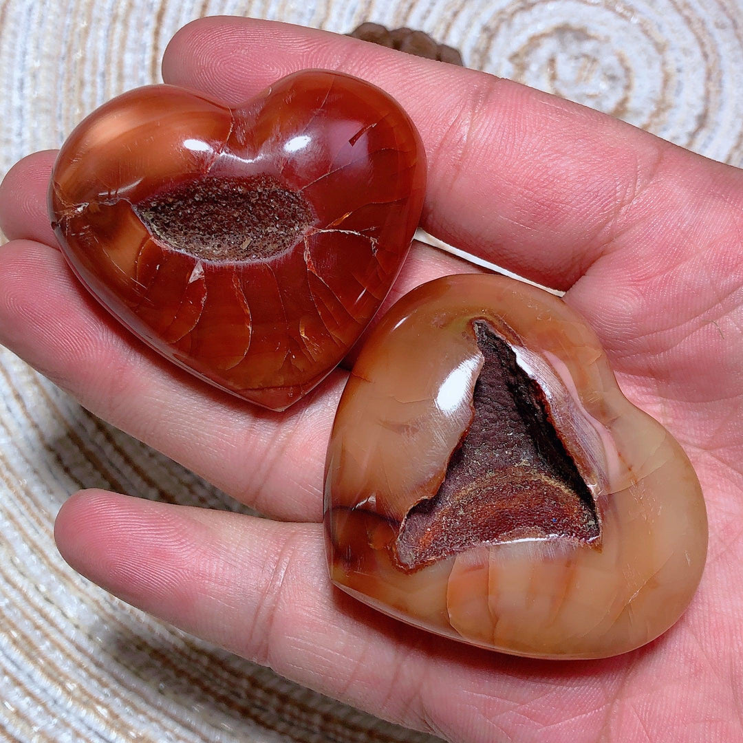 Carnelian Druzy Heart