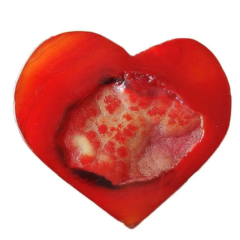 Carnelian Geode Agate Heart