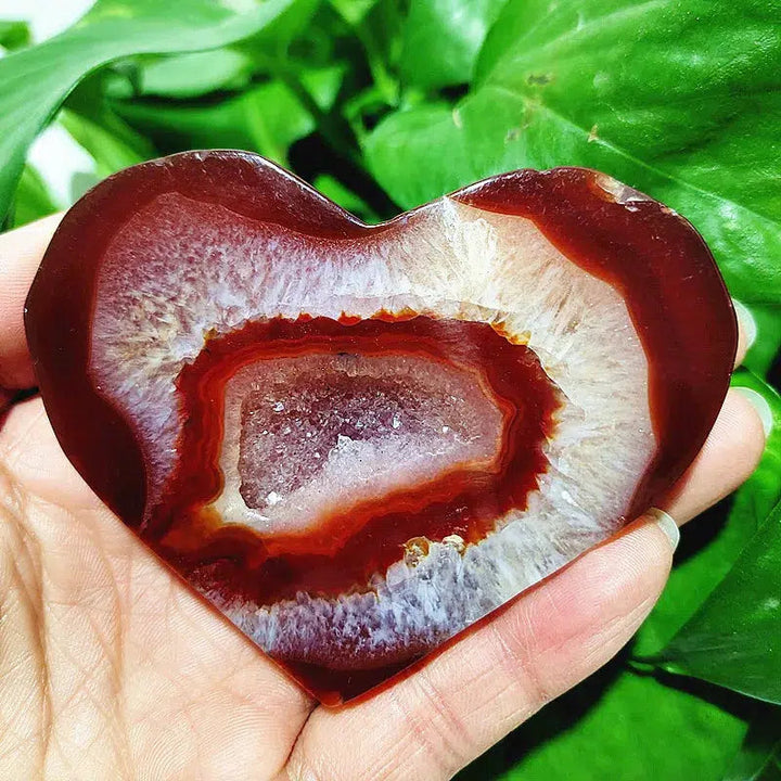 Carnelian Geode Agate Heart