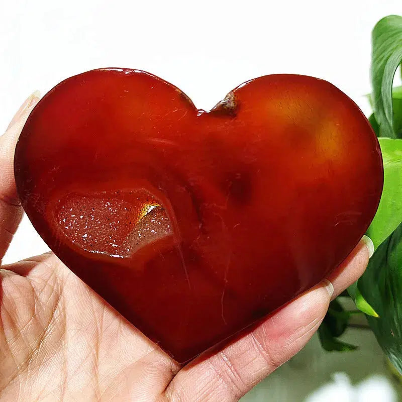 Carnelian Geode Agate Heart