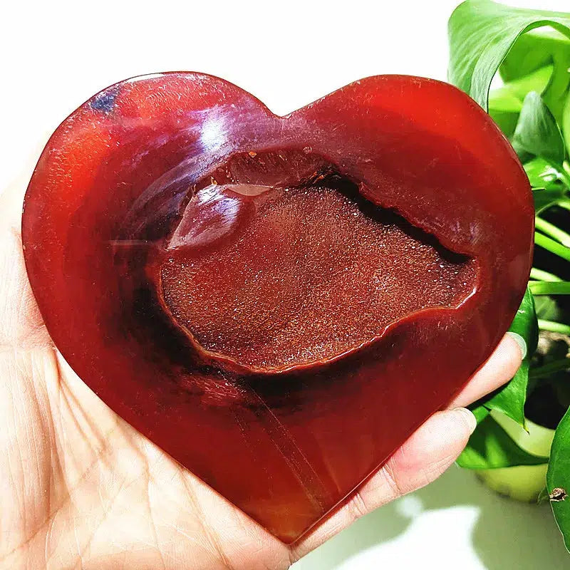 Carnelian Geode Agate Heart