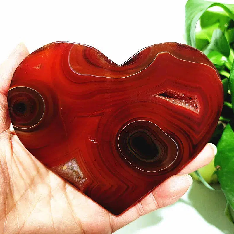 Carnelian Geode Agate Heart