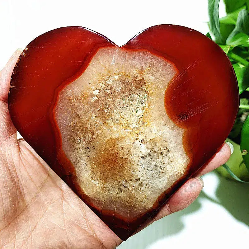 Carnelian Geode Agate Heart