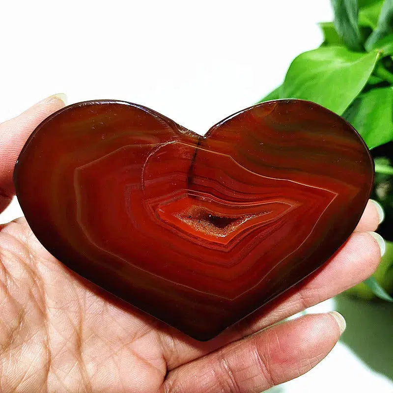 Carnelian Geode Agate Heart