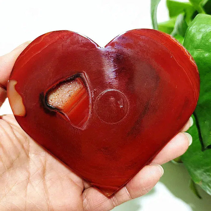 Carnelian Geode Agate Heart