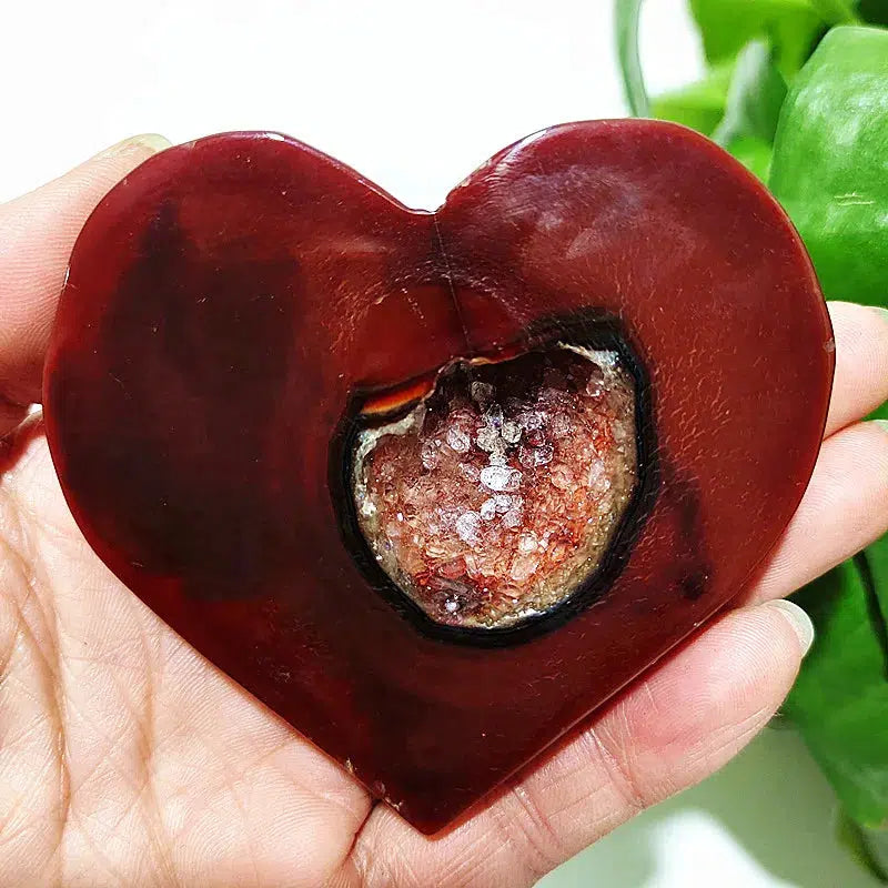 Carnelian Geode Agate Heart