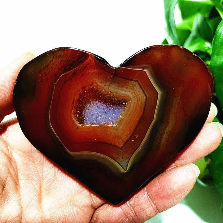 Carnelian Geode Agate Heart