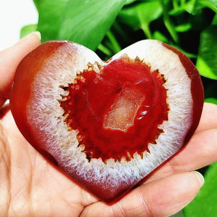 Carnelian Geode Agate Heart