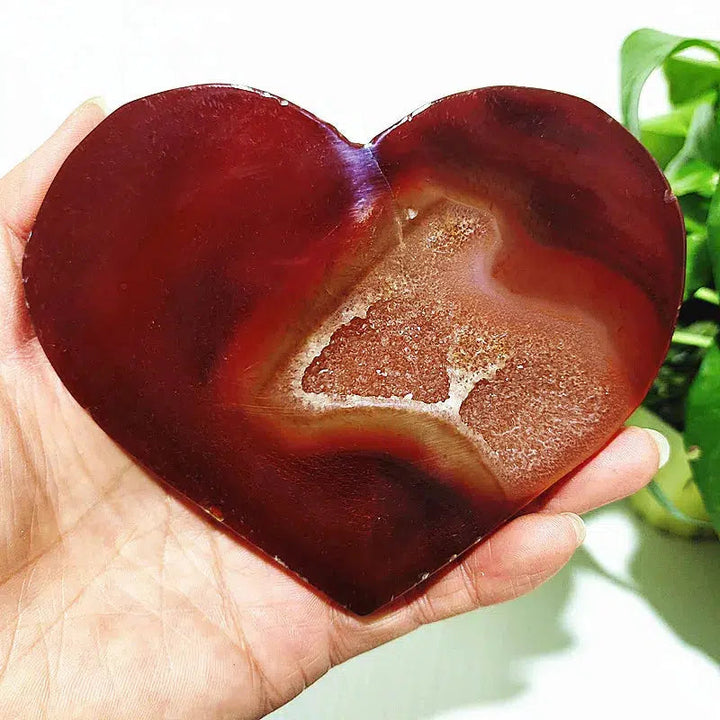 Carnelian Geode Agate Heart