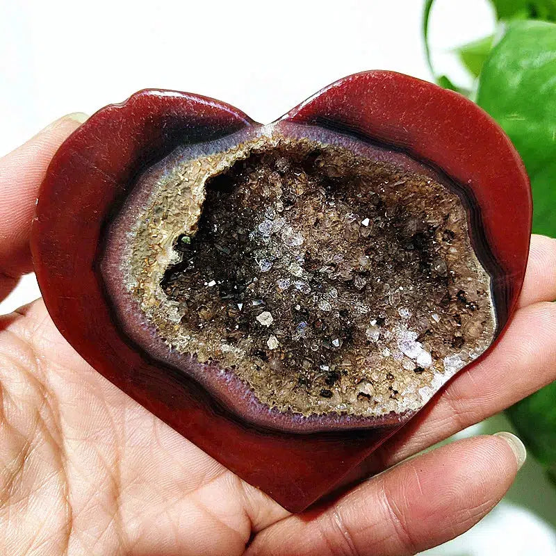 Carnelian Geode Agate Heart