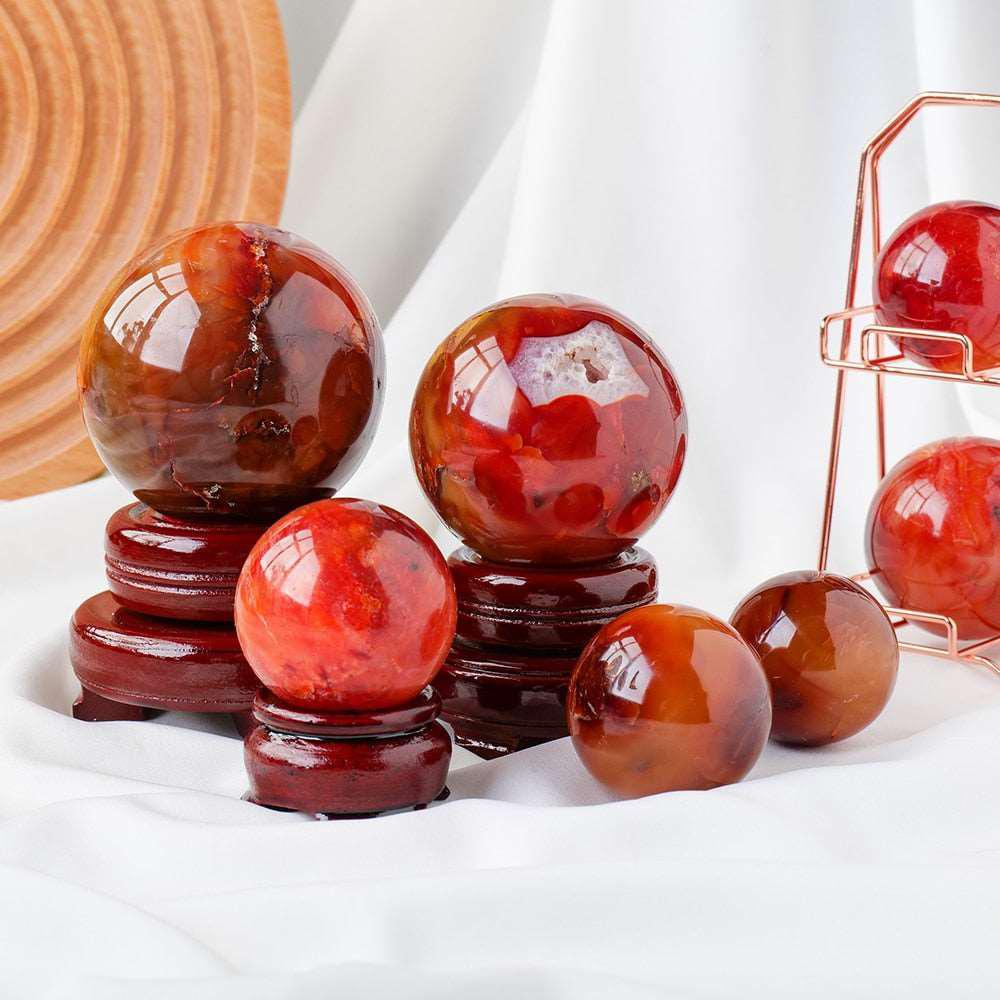 Carnelian Red Agate Crystal Sphere