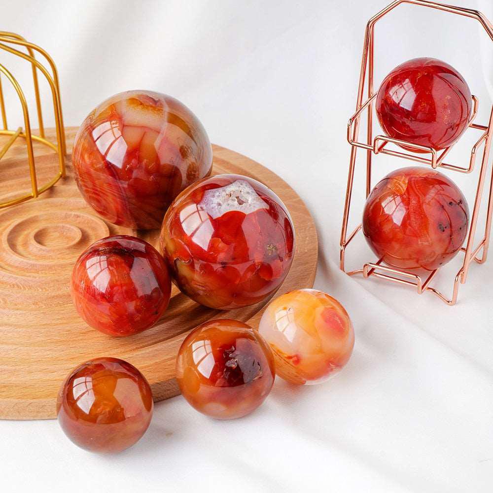 Carnelian Red Agate Crystal Sphere