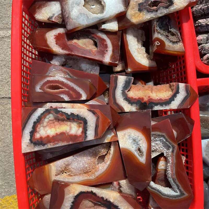 Carnelian Red Agate Geode Towers