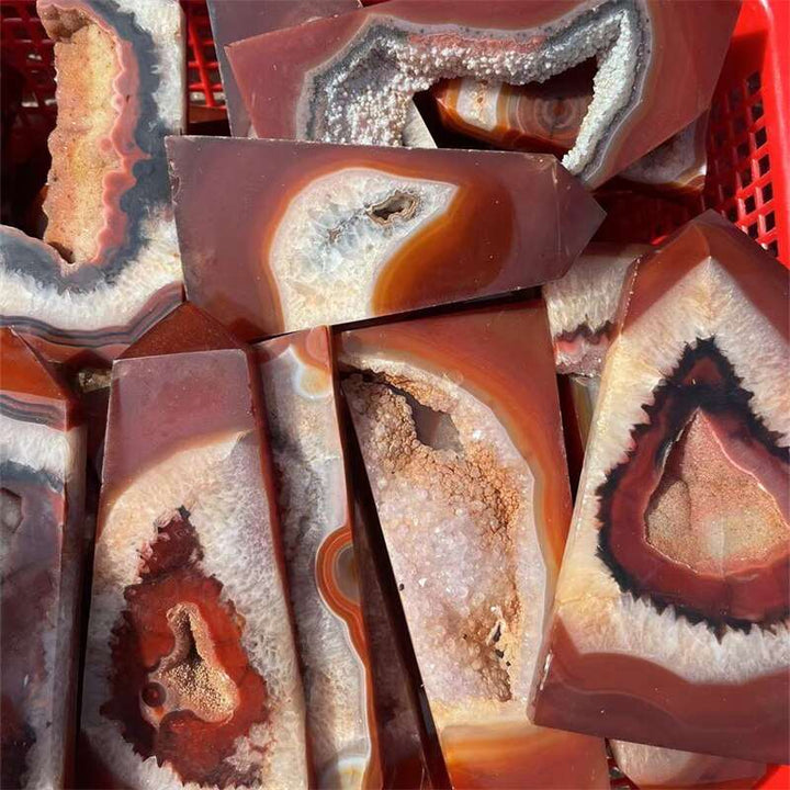 Carnelian Red Agate Geode Towers