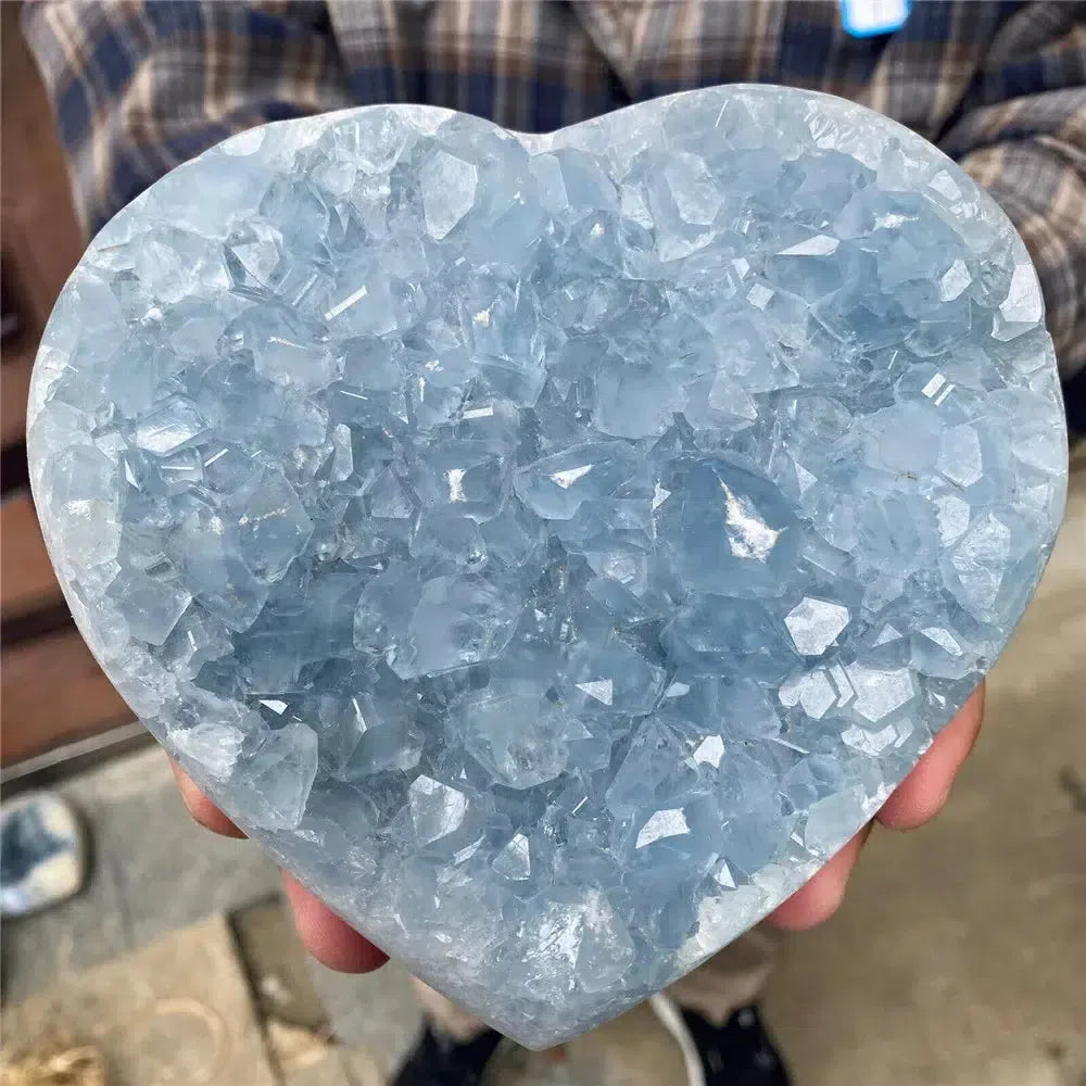 Celestite Crystal Heart in 15 Sizes