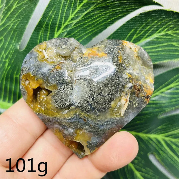 Chalcopyrite Agate Heart Geode