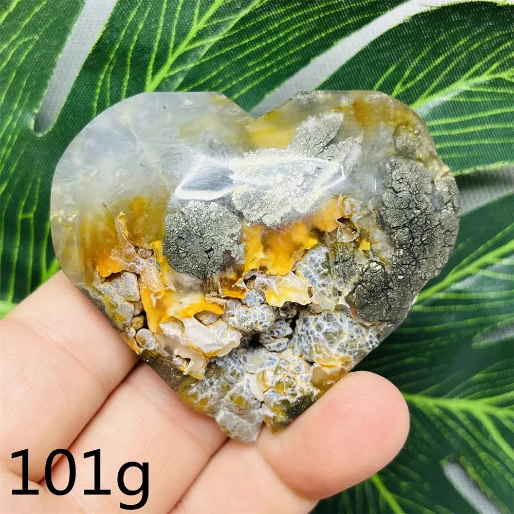 Chalcopyrite Agate Heart Geode