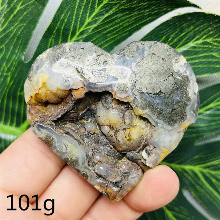 Chalcopyrite Agate Heart Geode