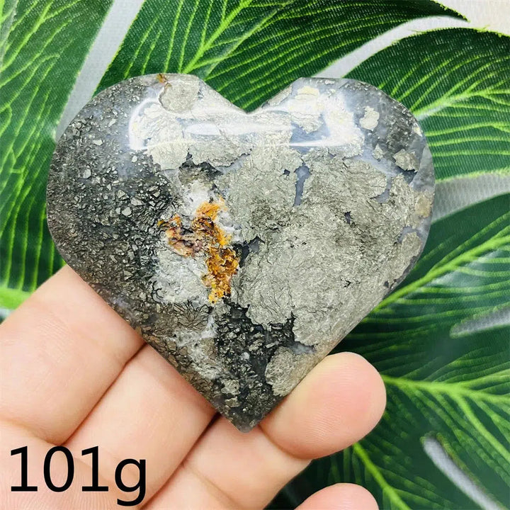 Chalcopyrite Agate Heart Geode