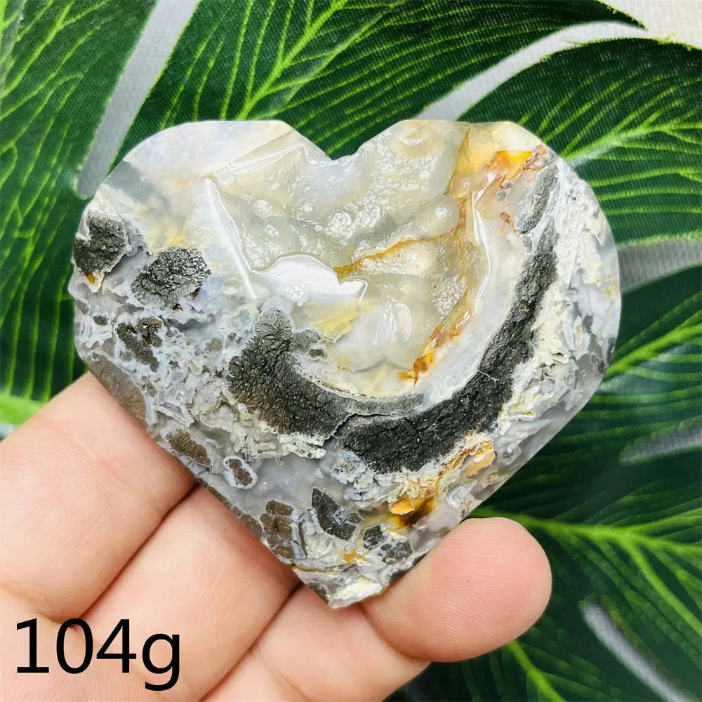 Chalcopyrite Agate Heart Geode