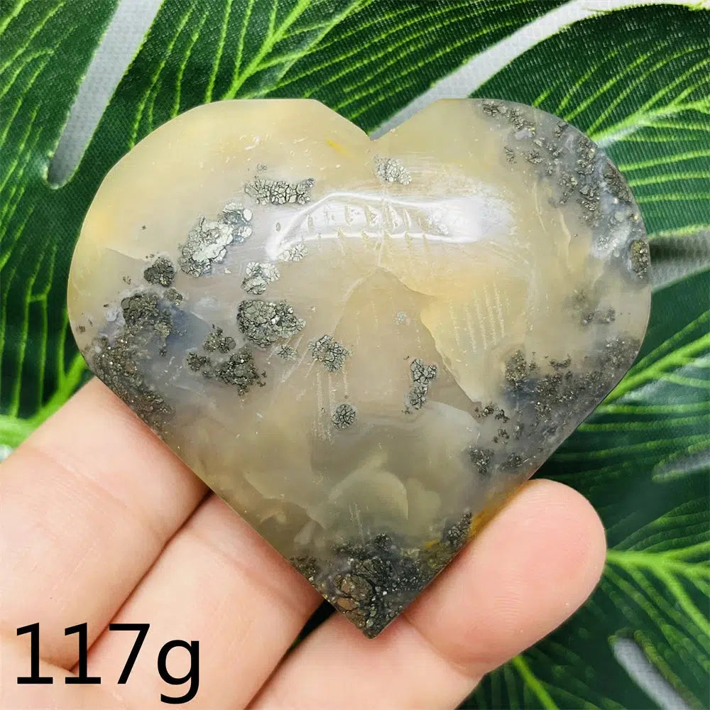 Chalcopyrite Agate Heart Geode