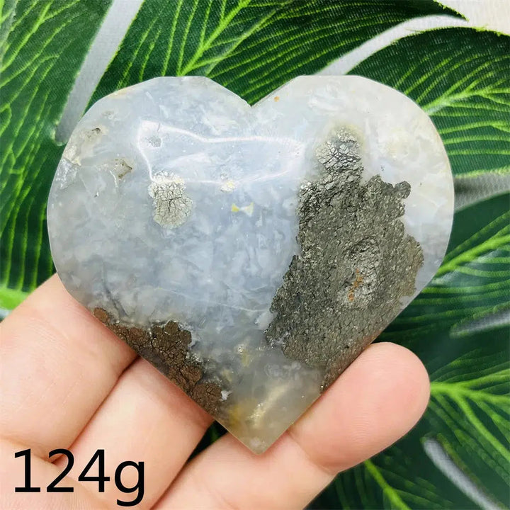 Chalcopyrite Agate Heart Geode