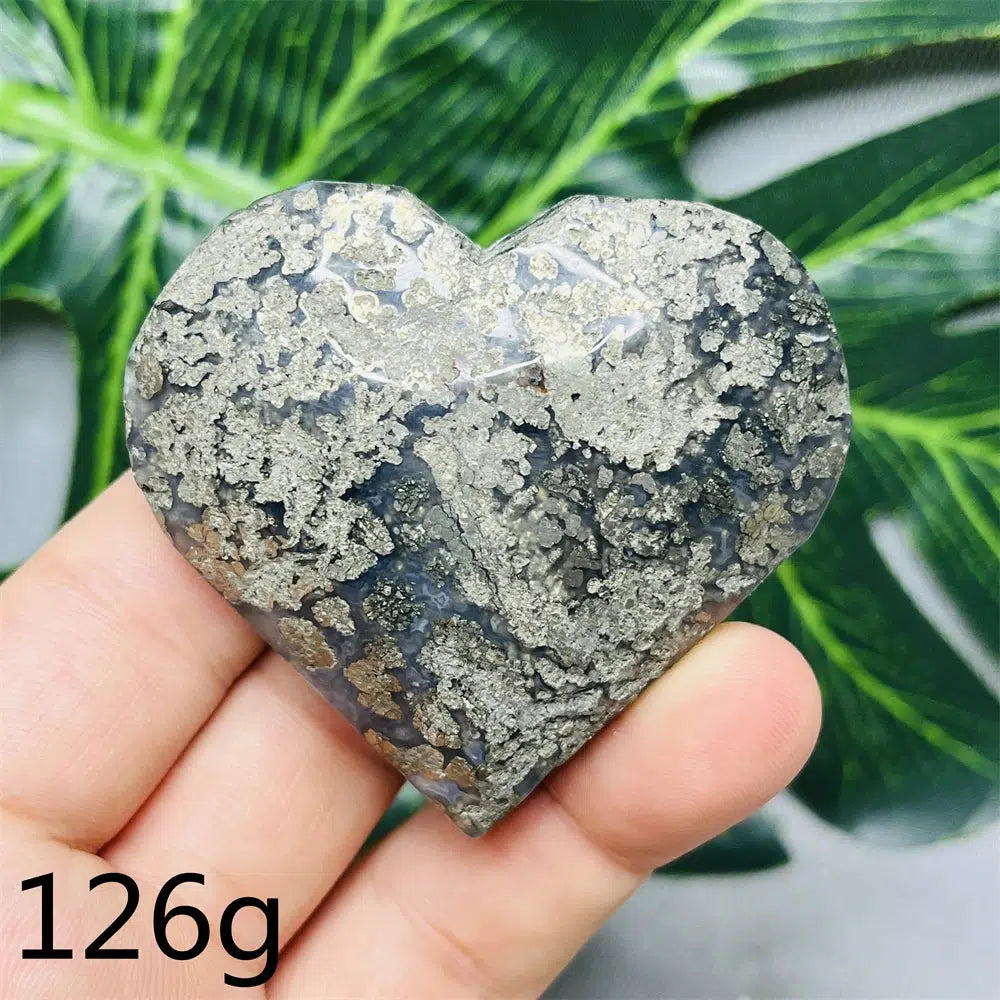 Chalcopyrite Agate Heart Geode