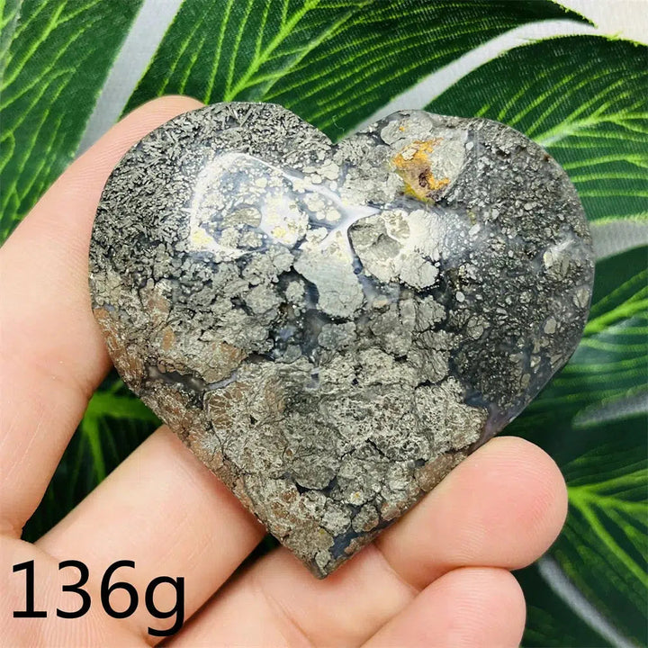 Chalcopyrite Agate Heart Geode