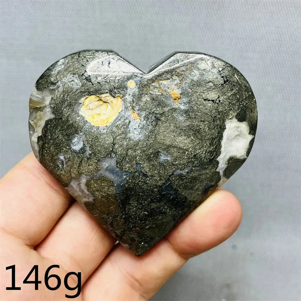 Chalcopyrite Agate Heart Geode