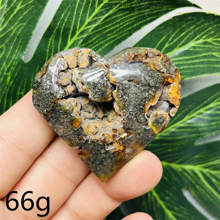 Chalcopyrite Agate Heart Geode