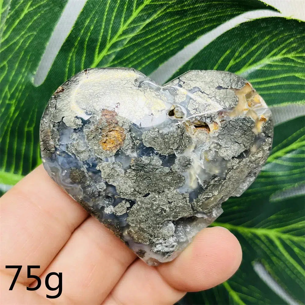 Chalcopyrite Agate Heart Geode