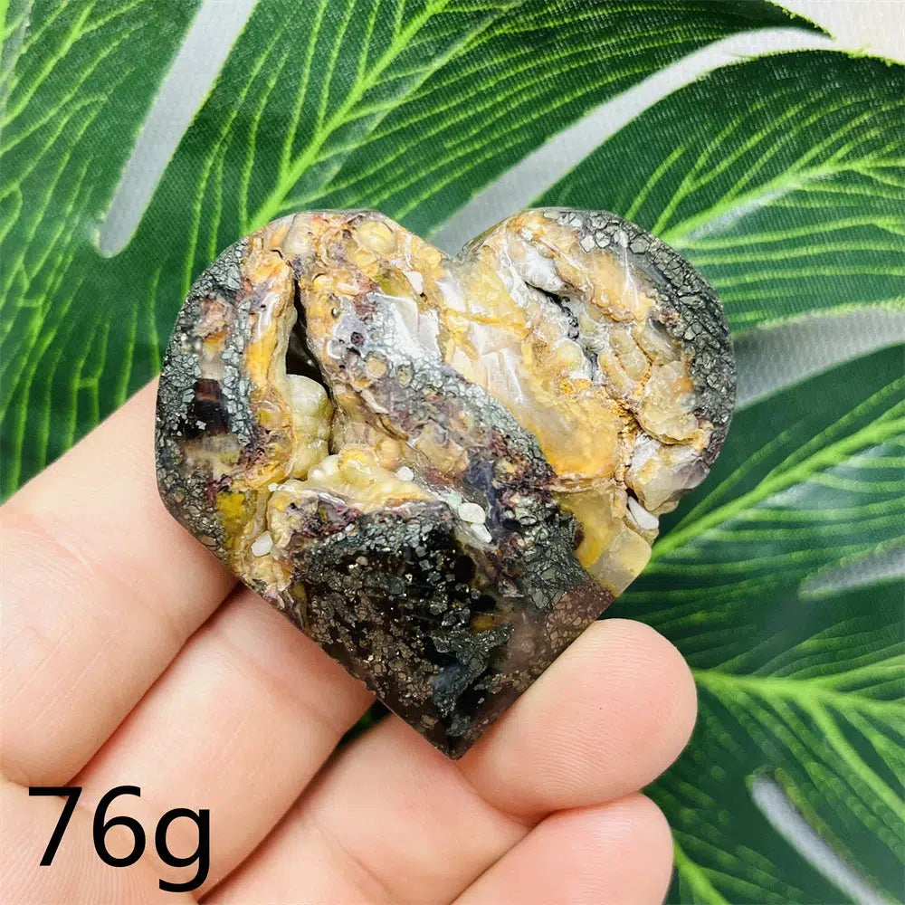 Chalcopyrite Agate Heart Geode