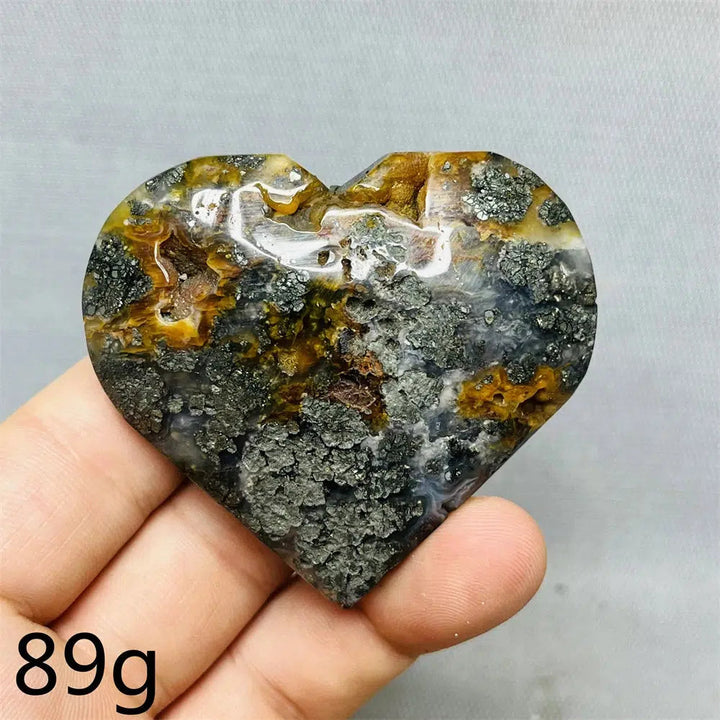 Chalcopyrite Agate Heart Geode