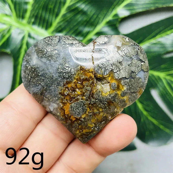 Chalcopyrite Agate Heart Geode