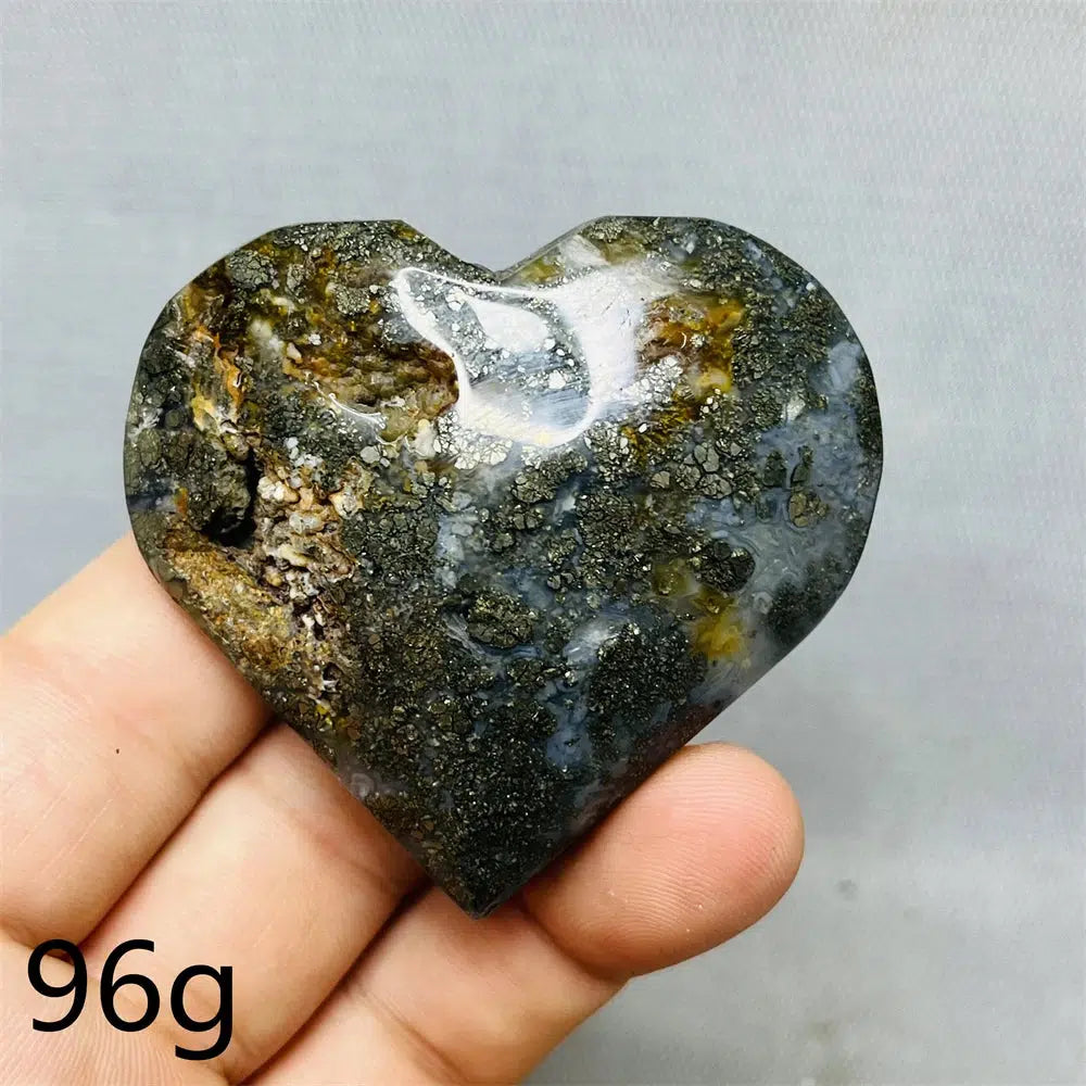 Chalcopyrite Agate Heart Geode